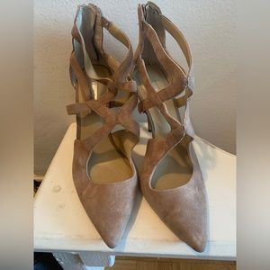 Bcbg beige suede sandals